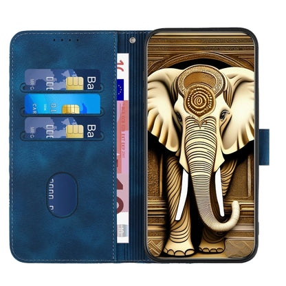 For Samsung Galaxy S21 Ultra 5G YX0060 Elephant Head Embossed Phone Leather Case with Lanyard(Royal Blue) - Galaxy S21 Ultra 5G Cases by buy2fix | Online Shopping UK | buy2fix
