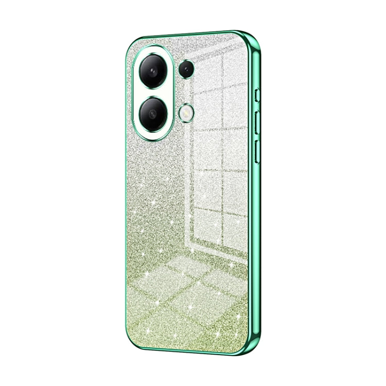 For Xiaomi Redmi Note 13 4G Gradient Glitter Powder Electroplated Phone Case(Green) - Note 13 Cases by buy2fix | Online Shopping UK | buy2fix