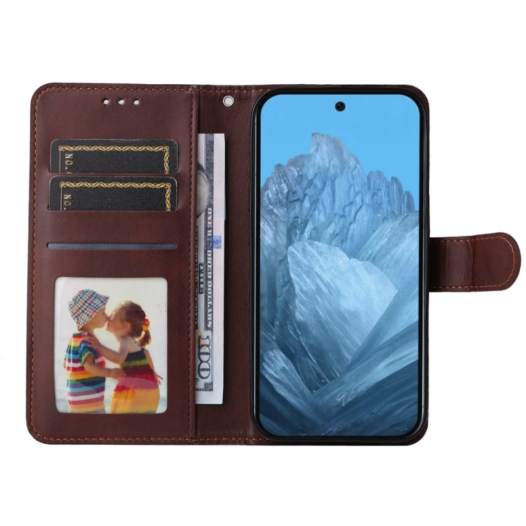 For Google Pixel 9 Classic Calf Texture Flip Leather Phone Case(Brown) - Google Cases by buy2fix | Online Shopping UK | buy2fix