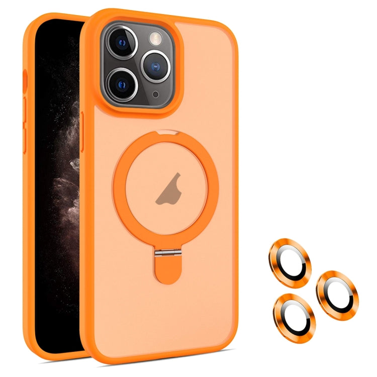 For iPhone 11 Pro Max MagSafe Magnetic Holder Phone Case(Orange) - iPhone 11 Pro Max Cases by buy2fix | Online Shopping UK | buy2fix