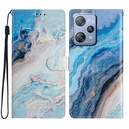 For Blackview A53 Pro Colored Drawing Leather Phone Case(Blue Marble) - More Brand by buy2fix | Online Shopping UK | buy2fix