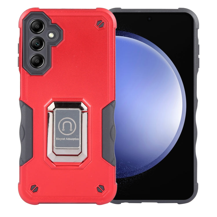 For Samsung Galaxy S23 FE 5G Non-slip Shockproof Armor Phone Case with Ring Holder(Red) - Galaxy S23 FE 5G Cases by buy2fix | Online Shopping UK | buy2fix