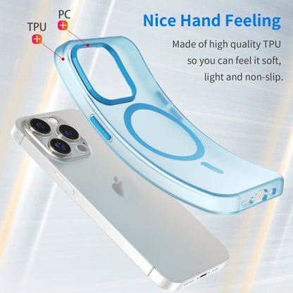 For iPhone 15 Pro MagSafe Frosted Translucent TPU + PC Full Coverage Phone Case(Blue) - iPhone 15 Pro Cases by buy2fix | Online Shopping UK | buy2fix