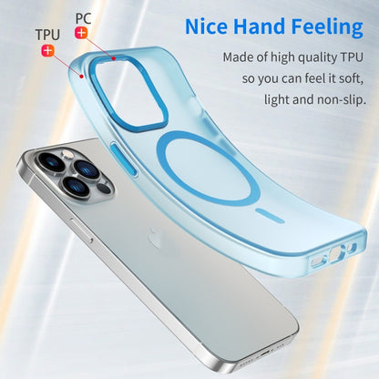 For iPhone 13 Pro MagSafe Frosted Translucent TPU + PC Full Coverage Phone Case(Blue) - iPhone 13 Pro Cases by buy2fix | Online Shopping UK | buy2fix