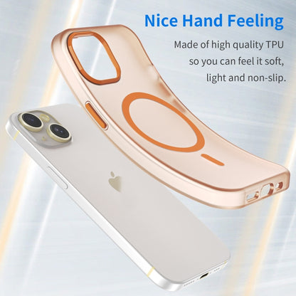 For iPhone 16 MagSafe Frosted Translucent TPU + PC Full Coverage Phone Case(Orange) - iPhone 16 Cases by buy2fix | Online Shopping UK | buy2fix