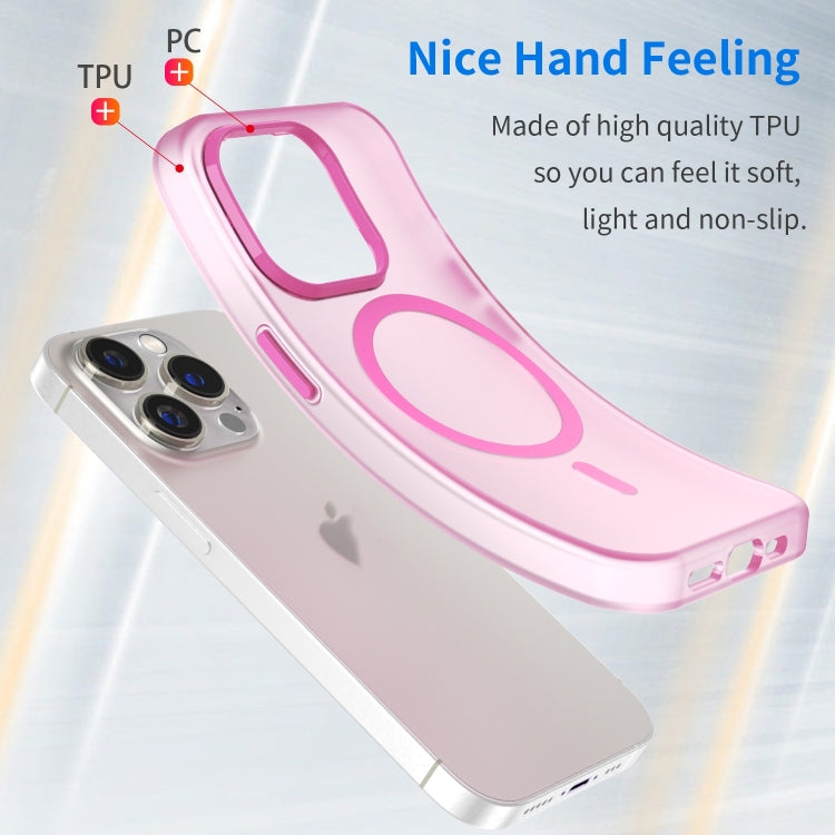 For iPhone 16 Pro Max MagSafe Frosted Translucent TPU + PC Full Coverage Phone Case(Pink) - iPhone 16 Pro Max Cases by buy2fix | Online Shopping UK | buy2fix