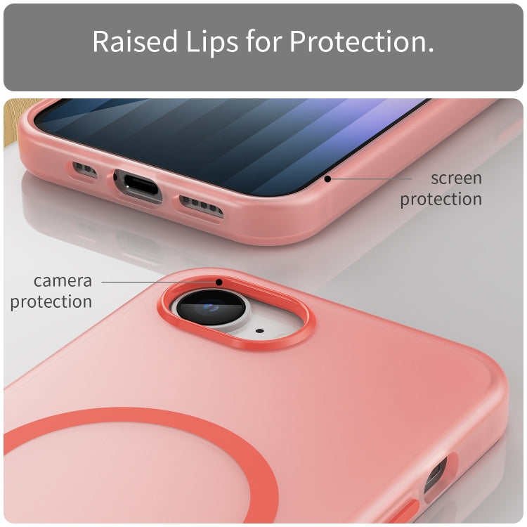 For iPhone SE 2024 MagSafe Frosted Translucent TPU + PC Full Coverage Phone Case(Red) - More iPhone Cases by buy2fix | Online Shopping UK | buy2fix