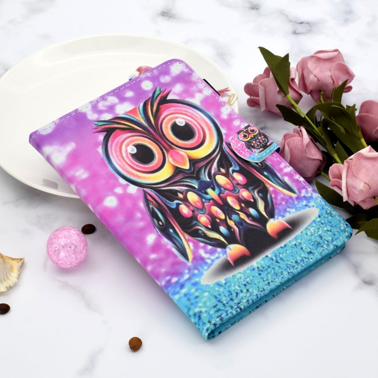 For Lenovo Tab M11/ Xiaoxin Pad 11 2024 Coloured Drawing Stitching Smart Leather Tablet Case(Owl) - Lenovo by buy2fix | Online Shopping UK | buy2fix