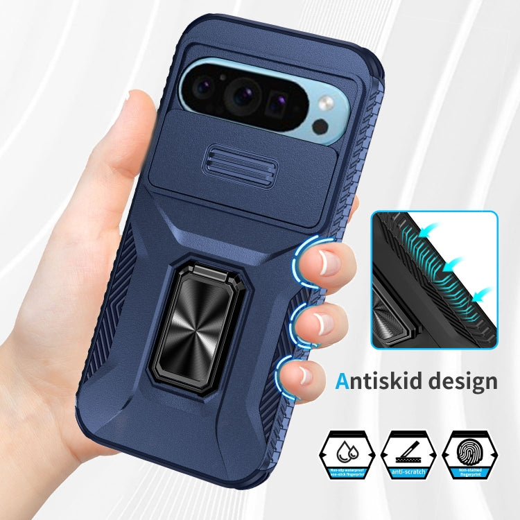 For Google Pixel 9 / Pixel 9 Pro Sliding Camshield Holder Phone Case(Blue) - Google Cases by buy2fix | Online Shopping UK | buy2fix