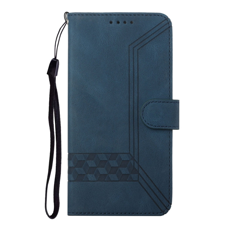 For Google Pixel 9 Pro Cubic Skin Feel Flip Leather Phone Case(Blue) - Google Cases by buy2fix | Online Shopping UK | buy2fix