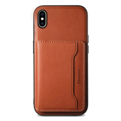 For iPhone XS Max Denior Cowhide Texture Leather MagSafe Detachable Wallet Phone Case(Brown) - More iPhone Cases by Denior | Online Shopping UK | buy2fix