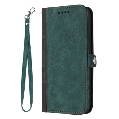 For Google Pixel 9 Pro Side Buckle Double Fold Hand Strap Leather Phone Case(Dark Green) - Google Cases by buy2fix | Online Shopping UK | buy2fix