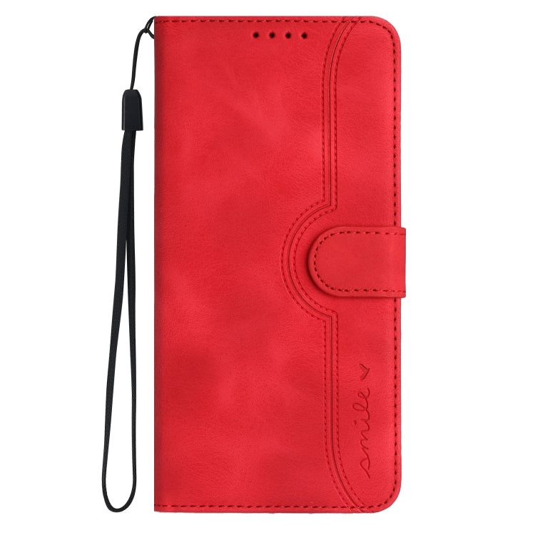 For Google Pixel 9 Heart Pattern Skin Feel Leather Phone Case(Red) - Google Cases by buy2fix | Online Shopping UK | buy2fix