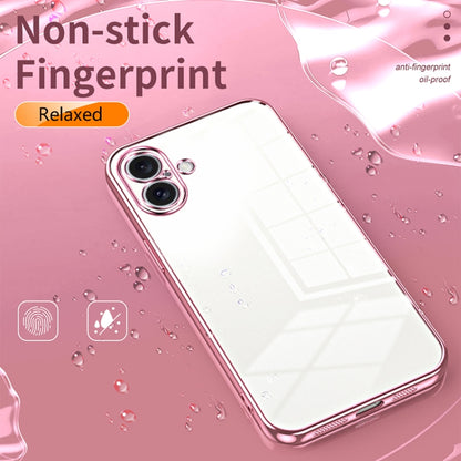 For iPhone 16 Plus Transparent Plating Fine Hole Phone Case(Transparent) - iPhone 16 Plus Cases by buy2fix | Online Shopping UK | buy2fix