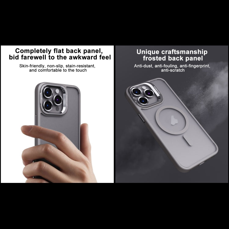 For iPhone 14 Invisible Lens Holder PC + TPU Frosted MagSafe Phone Case(White) - iPhone 14 Cases by buy2fix | Online Shopping UK | buy2fix