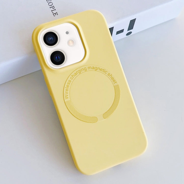 For iPhone 11 MagSafe Magnetic Liquid Silicone Phone Case(Yellow) - iPhone 11 Cases by buy2fix | Online Shopping UK | buy2fix