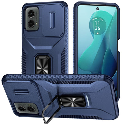 For Motorola Moto G 5G 2024 Sliding Camshield Holder Phone Case(Blue) - Motorola Cases by buy2fix | Online Shopping UK | buy2fix