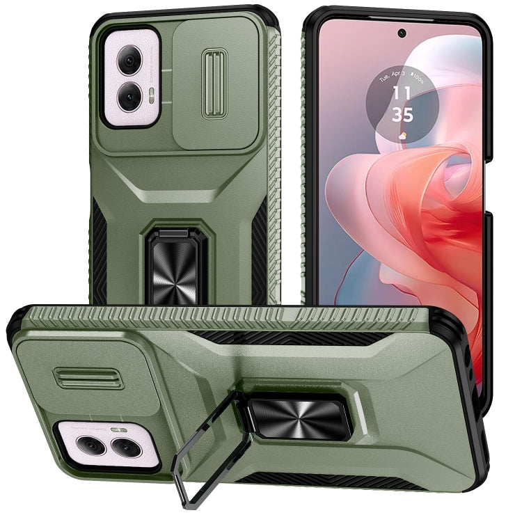 For Motorola Moto G Power 2024 Sliding Camshield Holder Phone Case(Alpine Green) - Motorola Cases by buy2fix | Online Shopping UK | buy2fix