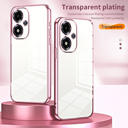 For OPPO A2m Transparent Plating Fine Hole Phone Case(Black) - OPPO Cases by buy2fix | Online Shopping UK | buy2fix