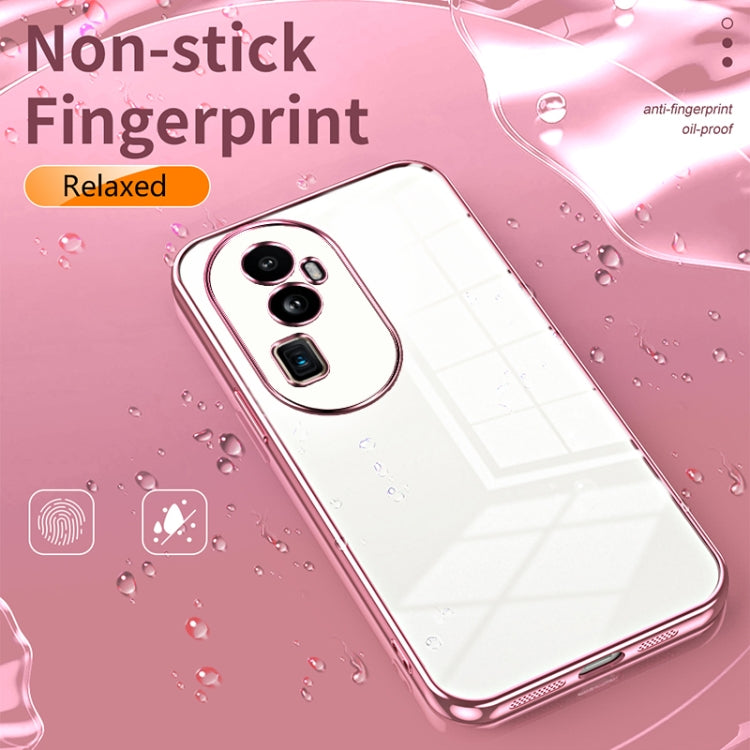 For OPPO Reno10 Pro+ Transparent Plating Fine Hole Phone Case(Pink) - OPPO Cases by buy2fix | Online Shopping UK | buy2fix