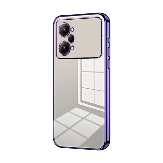 For OPPO K10 Pro Transparent Plating Fine Hole Phone Case(Purple) - OPPO Cases by buy2fix | Online Shopping UK | buy2fix