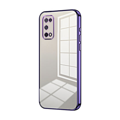 For OPPO K7x / Realme V5 5G Transparent Plating Fine Hole Phone Case(Purple) - OPPO Cases by buy2fix | Online Shopping UK | buy2fix