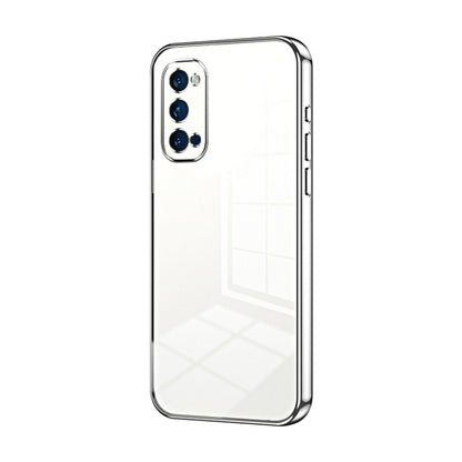 For OPPO Reno4 Pro Transparent Plating Fine Hole Phone Case(Silver) - OPPO Cases by buy2fix | Online Shopping UK | buy2fix