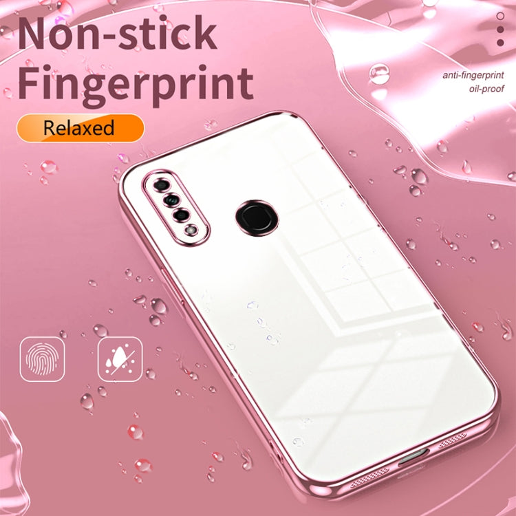 For OPPO A8 / A31 2020 Transparent Plating Fine Hole Phone Case(Purple) - OPPO Cases by buy2fix | Online Shopping UK | buy2fix