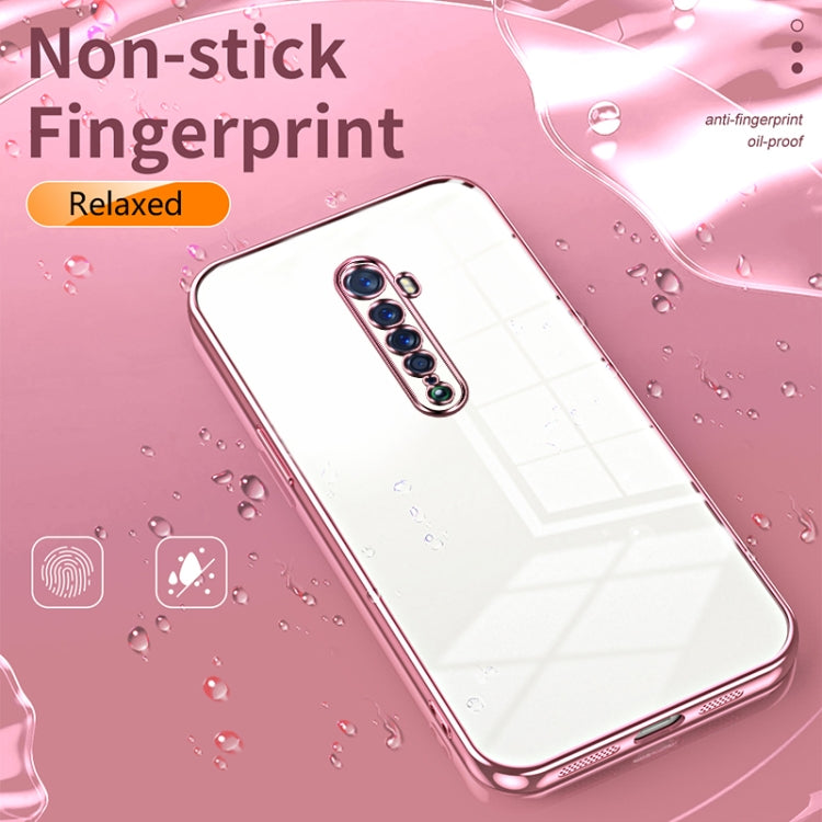 For OPPO Reno2 Transparent Plating Fine Hole Phone Case(Pink) - OPPO Cases by buy2fix | Online Shopping UK | buy2fix