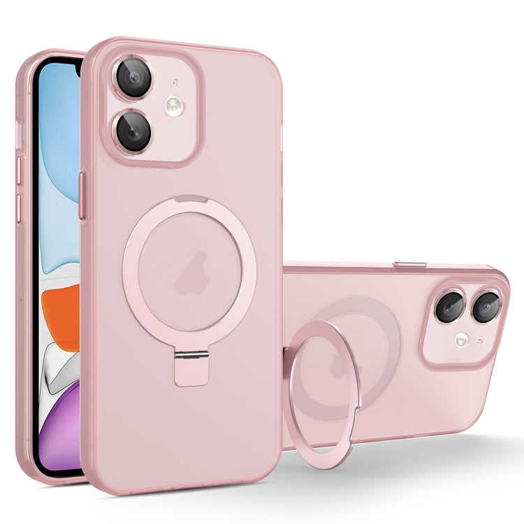 For iPhone 11 MagSafe Holder PC Hybrid TPU Phone Case(Pink) - iPhone 11 Cases by buy2fix | Online Shopping UK | buy2fix