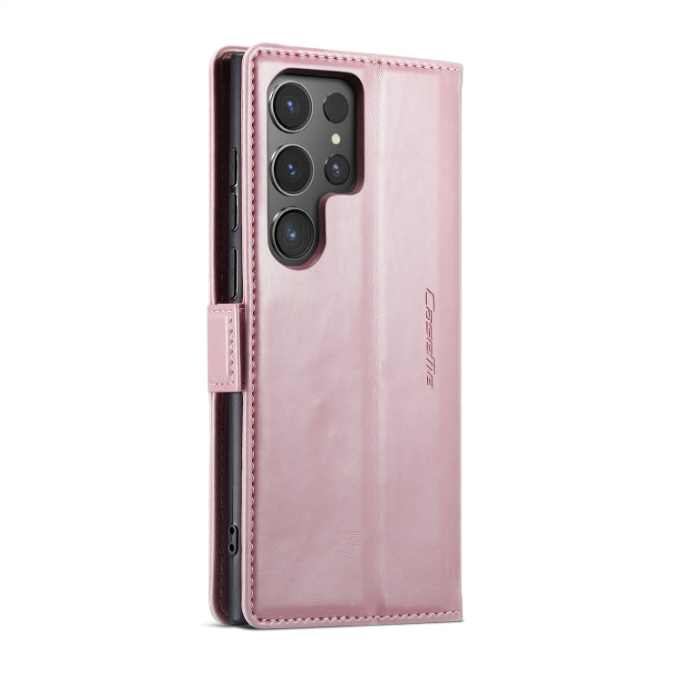 For Samsung Galaxy S24 Ultra 5G CaseMe 003 Crazy Horse Texture Flip Leather Phone Case(Pink) - Galaxy S24 Ultra 5G Cases by CaseMe | Online Shopping UK | buy2fix