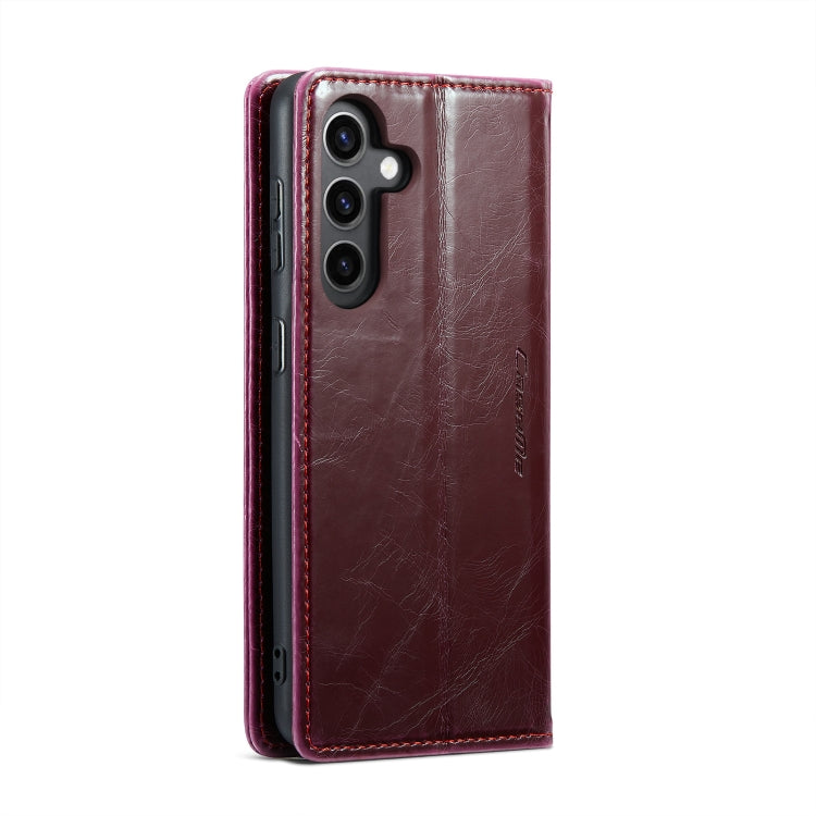 For Samsung Galaxy S24+ 5G CaseMe 003 Crazy Horse Texture Flip Leather Phone Case(Mulberry Red) - Galaxy S24+ 5G Cases by CaseMe | Online Shopping UK | buy2fix