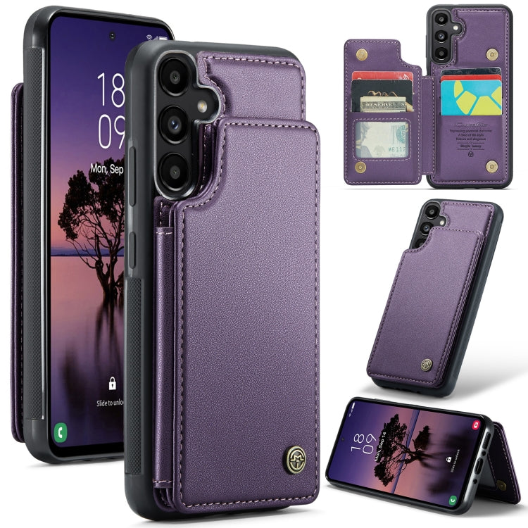 For Samsung Galaxy A35 5G CaseMe C22 PC+TPU Business Style RFID Anti-theft Leather Phone Case(Purple) - Galaxy Phone Cases by CaseMe | Online Shopping UK | buy2fix