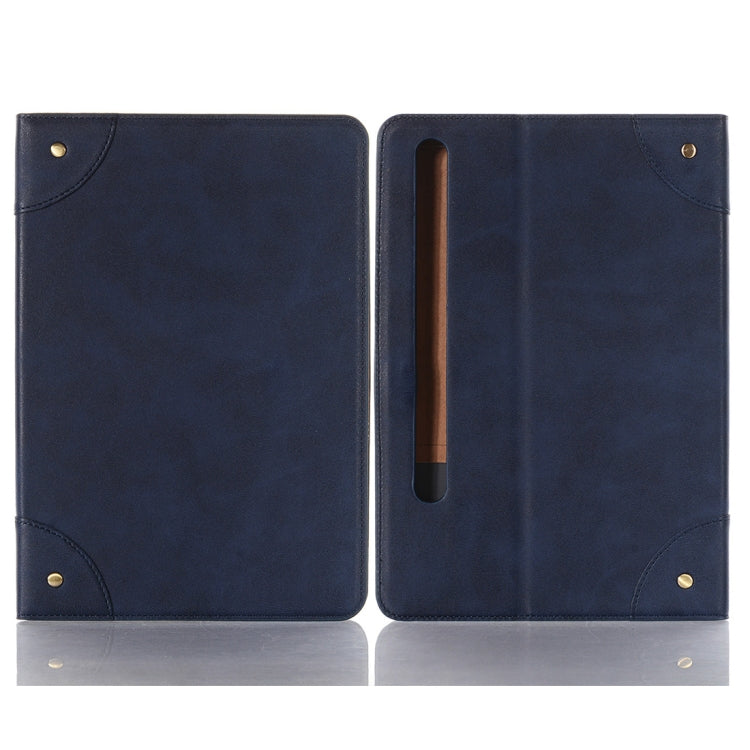 For Samsung Galaxy Tab S9 FE Retro Book Leather Tablet Case(Dark Blue) - Galaxy Tab S9 FE by buy2fix | Online Shopping UK | buy2fix