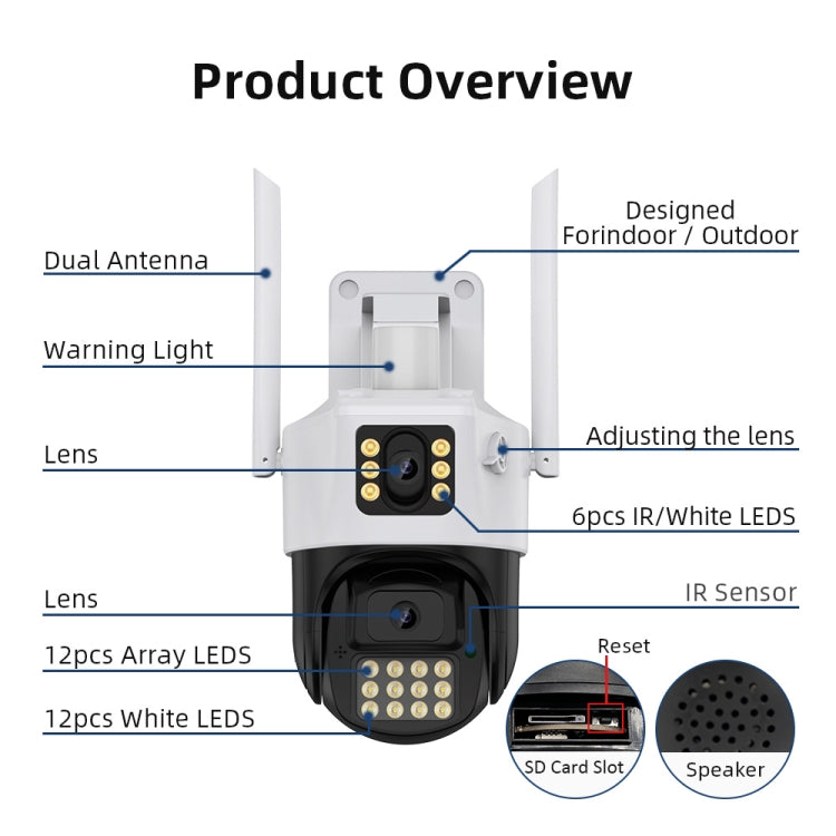 QX86 Motion Tracking Night Vision Smart Camera Supports Voice Intercom, Plug Type:US Plug(White) - Wireless Camera by buy2fix | Online Shopping UK | buy2fix