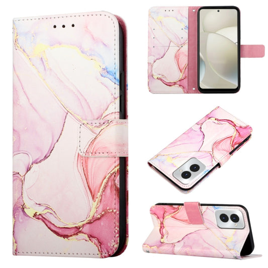 For Motorola Moto G Power 5G 2024 PT003 Marble Pattern Flip Leather Phone Case(Rose Gold) - Motorola Cases by buy2fix | Online Shopping UK | buy2fix