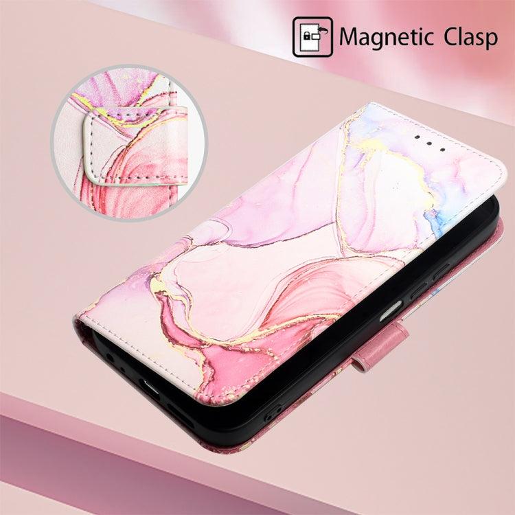 For Motorola Moto G Play 5G 2024 PT003 Marble Pattern Flip Leather Phone Case(Rose Gold) - Motorola Cases by buy2fix | Online Shopping UK | buy2fix