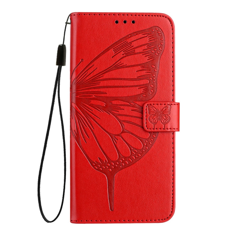 For Xiaomi Redmi K70 / K70 Pro Embossed Butterfly Leather Phone Case(Red) - K70 Cases by buy2fix | Online Shopping UK | buy2fix