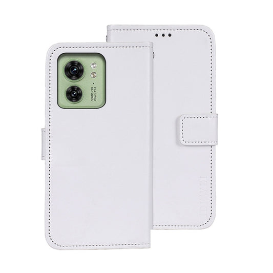 For Motorola Edge 40 5G idewei Crazy Horse Texture Leather Phone Case(White) - Motorola Cases by idewei | Online Shopping UK | buy2fix