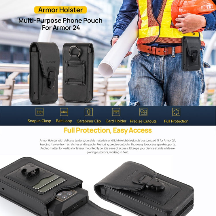 For Ulefone Armor 24 Ulefone Armor Holster Multi-Purpose Phone Pouch Waist Bag(Black) - Ulefone Cases by Ulefone | Online Shopping UK | buy2fix