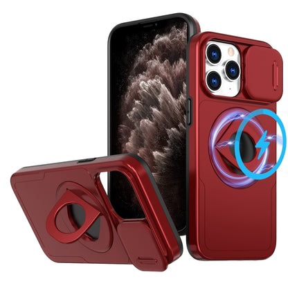 For iPhone 11 Pro Max Camshield MagSafe Ring Holder Armor Phone Case(Red) - iPhone 11 Pro Max Cases by buy2fix | Online Shopping UK | buy2fix