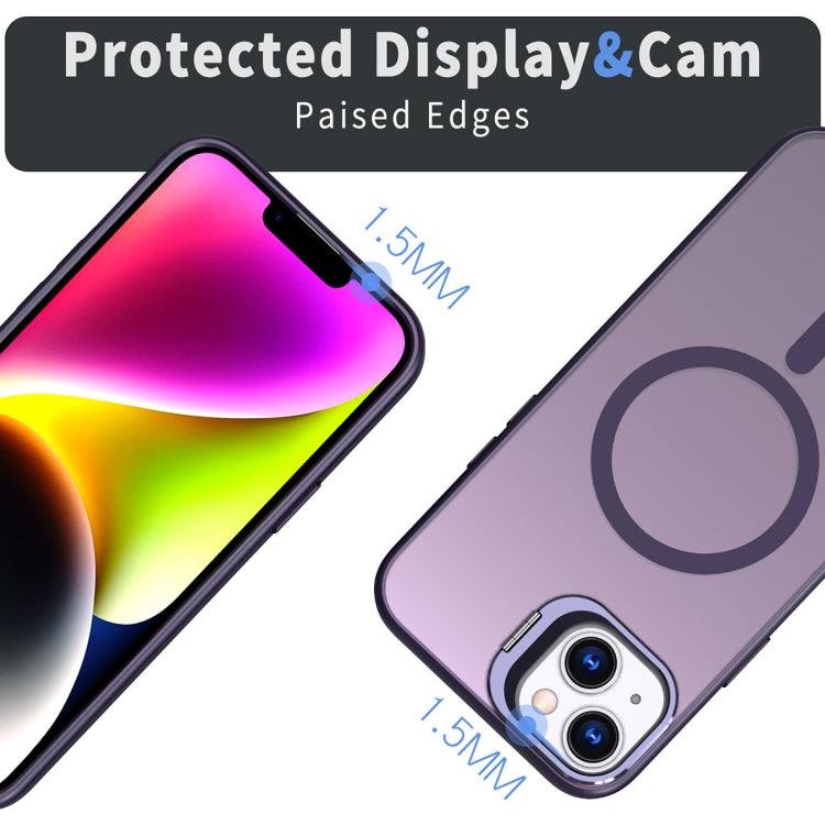 For iPhone 12 Metal Invisible Camera Holder MagSafe Magnetic Phone Case(Purple) - iPhone 12 / 12 Pro Cases by buy2fix | Online Shopping UK | buy2fix