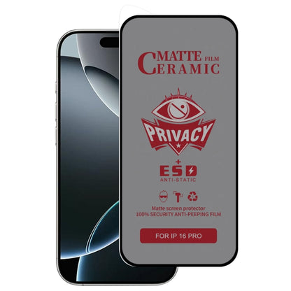 For iPhone 16 Pro Full Coverage Frosted Privacy Ceramic Film - iPhone 16 Pro Tempered Glass by buy2fix | Online Shopping UK | buy2fix