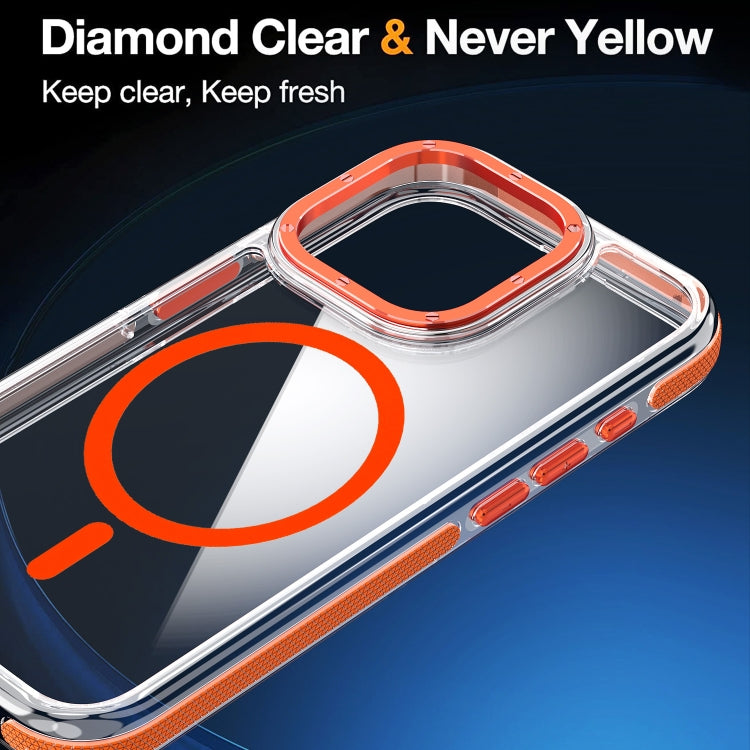 For iPhone 14 Pro Max Dual-Color Clear Acrylic Hybrid TPU MagSafe Phone Case(Orange) - iPhone 14 Pro Max Cases by buy2fix | Online Shopping UK | buy2fix