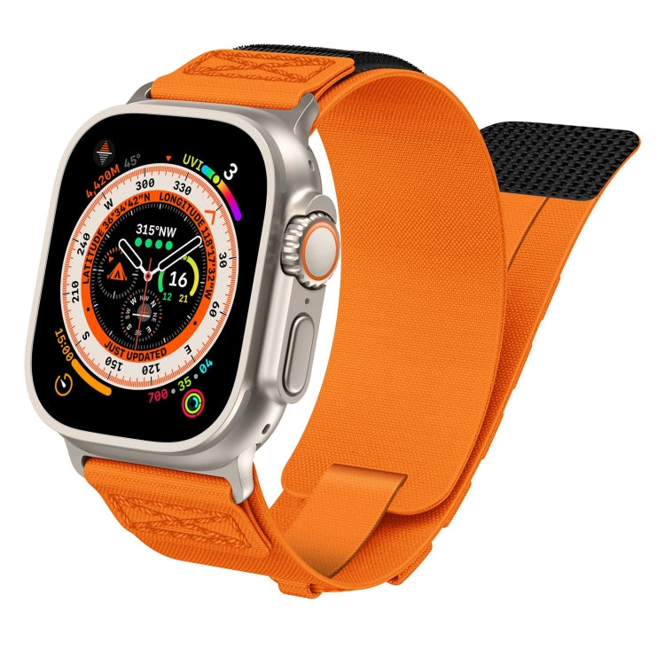 For Apple Watch Ultra 2 49mm Nylon Braided Rope Orbital Watch Band(Orange) - Watch Bands by buy2fix | Online Shopping UK | buy2fix