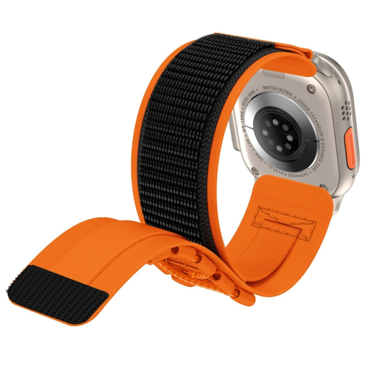 For Apple Watch Ultra 49mm Nylon Braided Rope Orbital Watch Band(Orange) - Watch Bands by buy2fix | Online Shopping UK | buy2fix