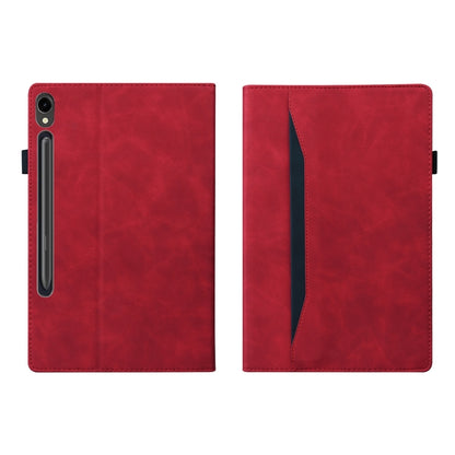 For Samsung Galaxy Tab S9+ /S8+ /S7+ Splicing Shockproof Smart Leather Tablet Case(Red) - Galaxy Tab S9+ Cases by buy2fix | Online Shopping UK | buy2fix