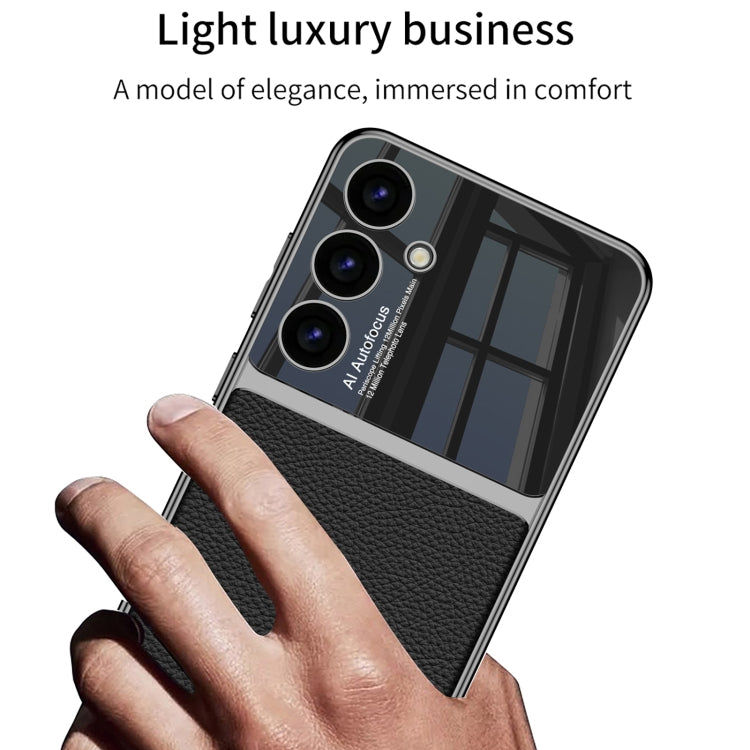 For Samsung Galaxy S24 5G GKK Plating TPU + Leather Full Coverage Phone Case(Carbon Fibre) - Galaxy Phone Cases by GKK | Online Shopping UK | buy2fix