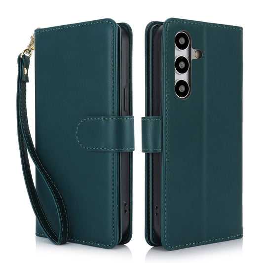 For Samsung Galaxy S24 / S25 5G Multi-Card Wallet RFID Leather Phone Case(Green) - Galaxy S24 5G Cases by buy2fix | Online Shopping UK | buy2fix