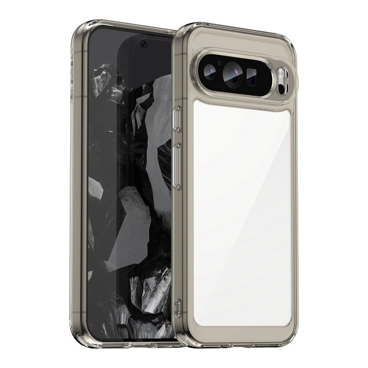 For Google Pixel 9 Pro Colorful Series Acrylic Hybrid TPU Phone Case(Transparent Grey) - Google Cases by buy2fix | Online Shopping UK | buy2fix